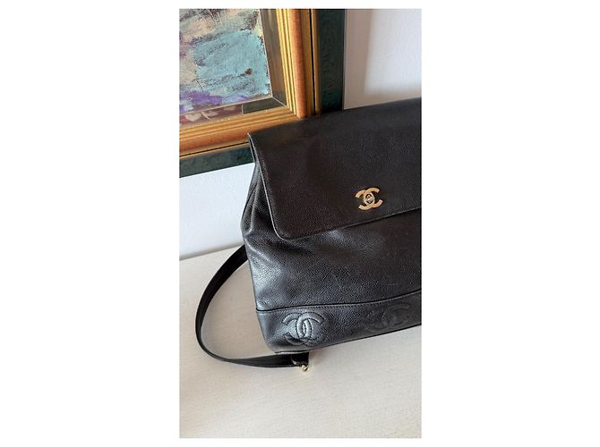 Chanel Backpack Black Grained Leather - view 4
