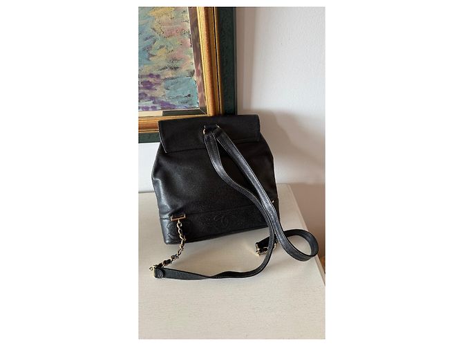 Chanel Backpack Black Grained Leather - view 7