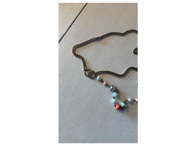 Cintura a catena Chanel con conchiglia e logo Metallico - vista 4