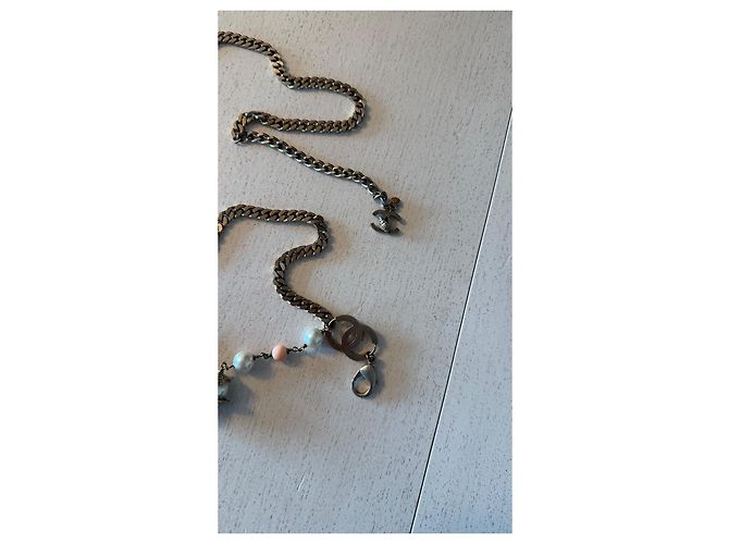 Cintura a catena Chanel con conchiglia e logo Metallico - vista 5