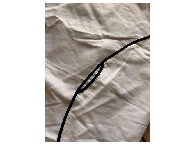 Funda protectora de ropa Chanel de algodón negro y blanco - vista 3