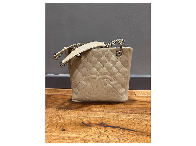 Borsa da shopping Petit Chanel Beige - vista 12