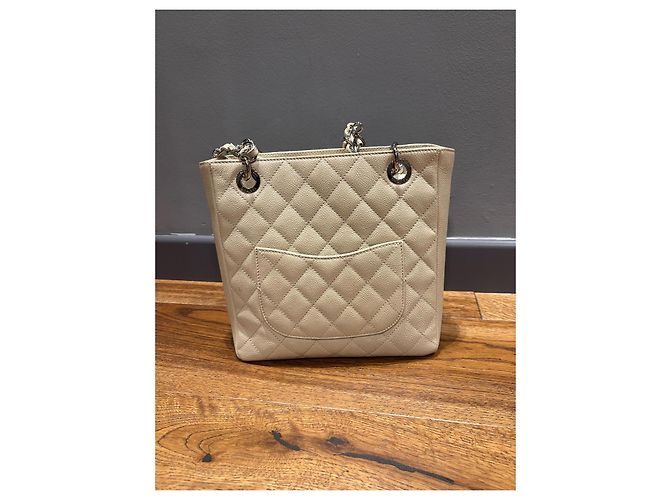 Borsa da shopping Petit Chanel Beige - vista 14