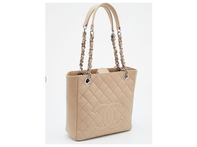 Borsa da shopping Petit Chanel Beige - vista 5