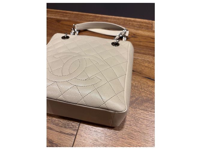 Borsa da shopping Petit Chanel Beige - vista 7