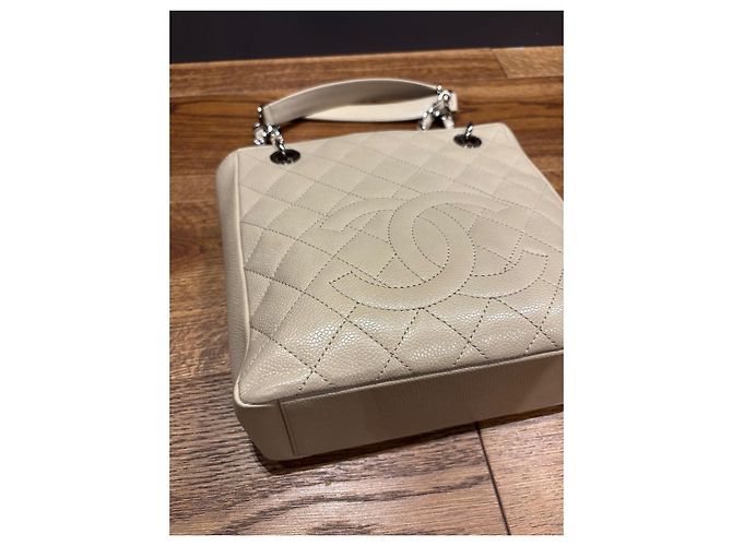 Borsa da shopping Petit Chanel Beige - vista 8