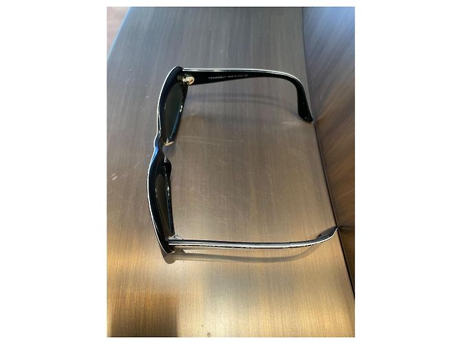 Occhiali da sole Chanel neri e bianchi in plastica Nero Bianco - vista 3