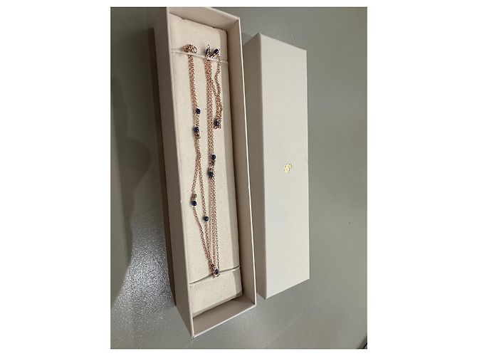 Dodo Pomellato Dodo Collana Mini Granelli Oro Rosa & Ceramica  90 cm Blu D'oro - vista 2