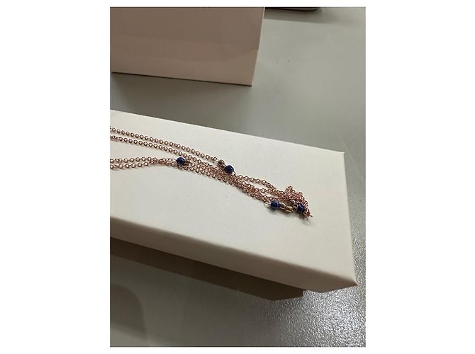 Dodo Pomellato Dodo Collana Mini Granelli Oro Rosa & Ceramica  90 cm Blu D'oro - vista 7