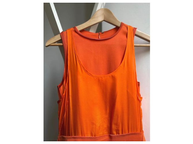 Orange Rote Midi-Kleid von Sportmax - Ansicht 10