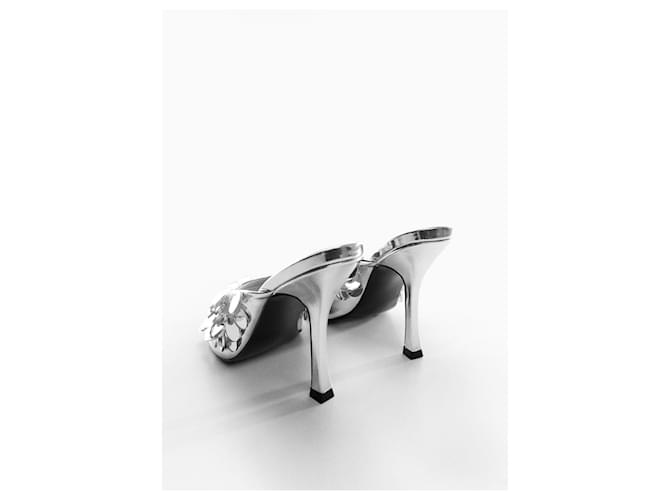 Spiegel-Mules von Mango Silber - Ansicht 2