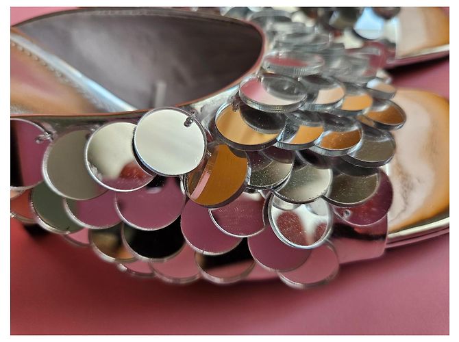 Spiegel-Mules von Mango Silber - Ansicht 4