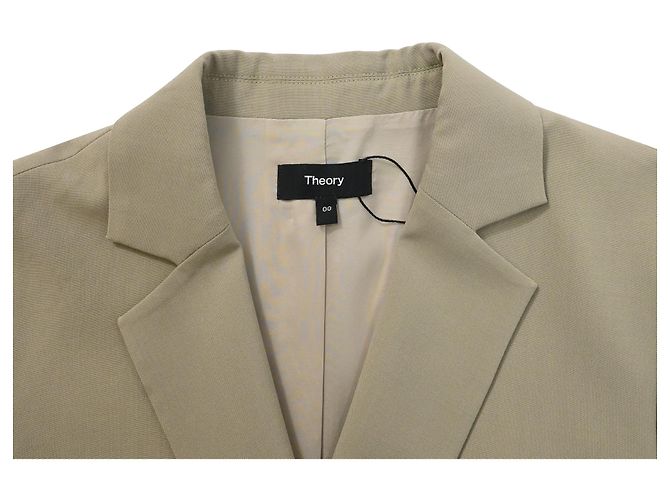 Blazer de doble botonadura en lana verde de Theory - vista 5