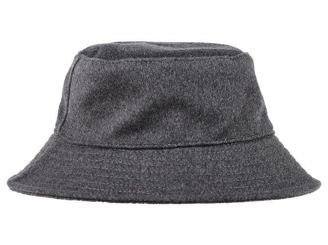 Sombrero bucket de lana gris con logo aplicado Maison Michel Angele - vista 3