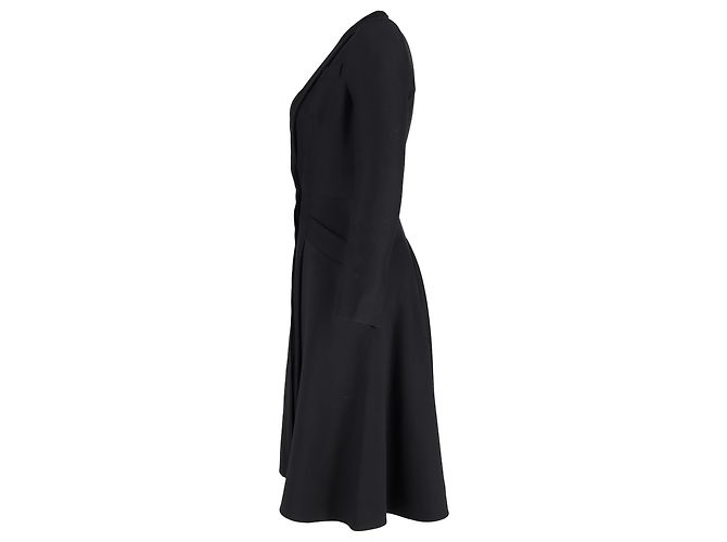 Midi-Mantelkleid aus schwarzer Wolle von Alexander Mcqueen - Ansicht 2