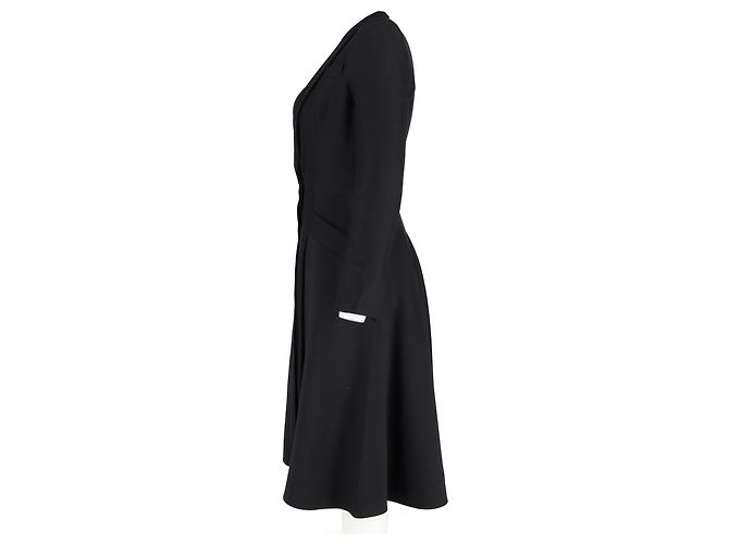 Midi-Mantelkleid aus schwarzer Wolle von Alexander Mcqueen - Ansicht 5