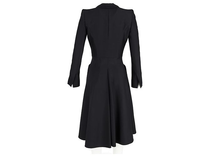 Midi-Mantelkleid aus schwarzer Wolle von Alexander Mcqueen - Ansicht 6