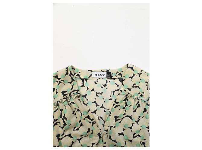 Autre Marque Rixo Enya Mini-Kleid mit Perlenmuster aus mehrfarbigem Baumwollstoff Mehrfarben - Ansicht 10
