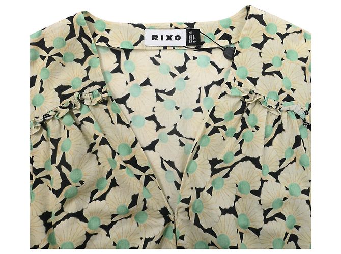 Autre Marque Rixo Enya Mini-Kleid mit Perlenmuster aus mehrfarbigem Baumwollstoff Mehrfarben - Ansicht 5