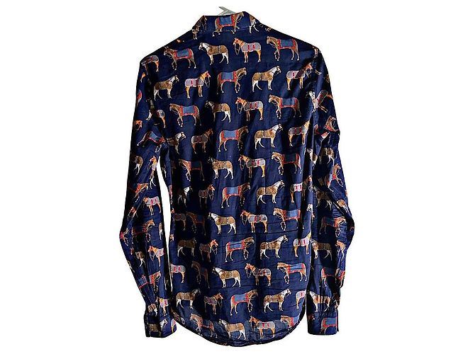 Authentische Gucci Tom Ford Pferdemotiv Hemd Blau - Ansicht 4