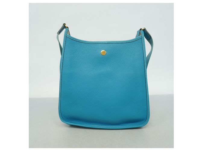 Hermès Borsa a Spalla Hermes Vespa PM Togo Blu Jeans - vista 14