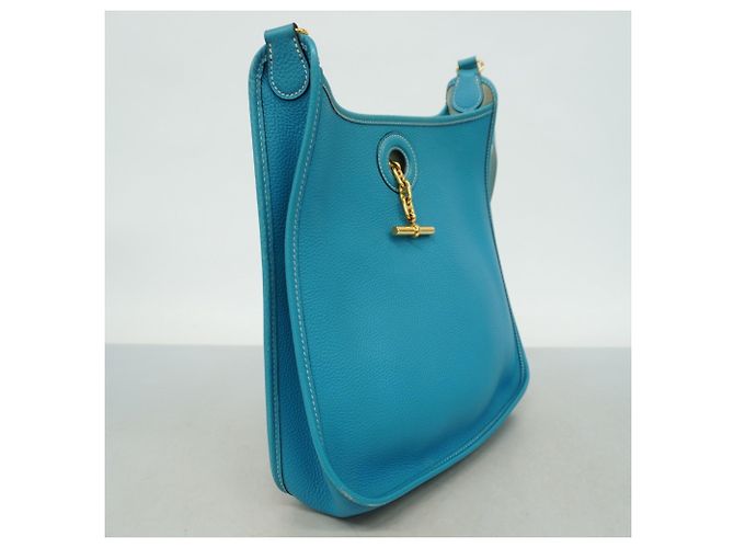 Hermès Borsa a Spalla Hermes Vespa PM Togo Blu Jeans - vista 2