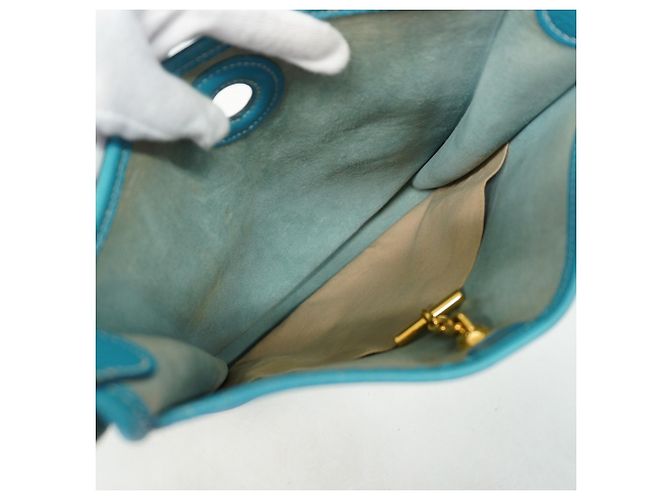 Hermès Borsa a Spalla Hermes Vespa PM Togo Blu Jeans - vista 4