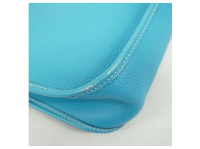 Hermès Borsa a Spalla Hermes Vespa PM Togo Blu Jeans - vista 6