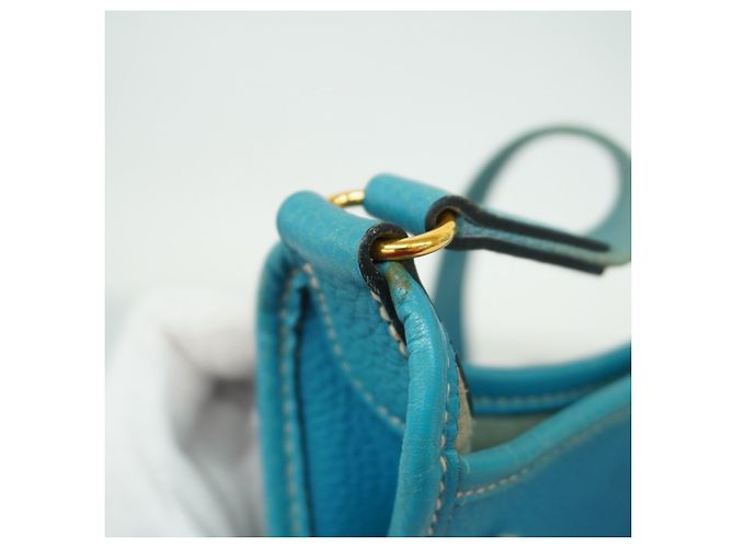Hermès Borsa a Spalla Hermes Vespa PM Togo Blu Jeans - vista 8