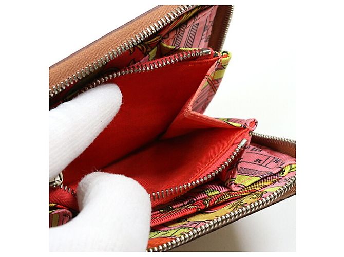 Porta-moedas compacto em seda Azap da Hermès Dourado - vista 6