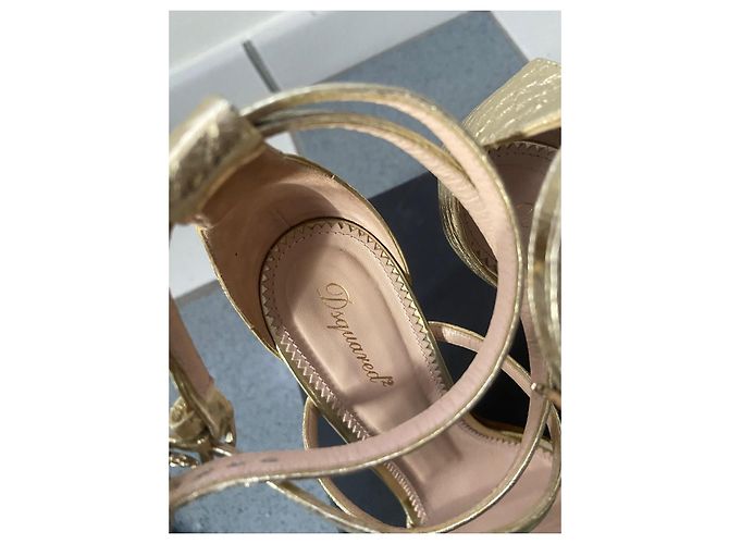 Dsquared2 Skulpturale Absatzsandalen Golden - Ansicht 5