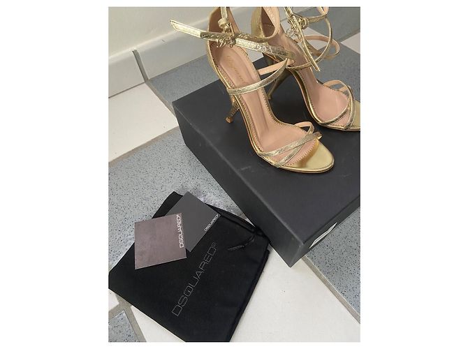 Dsquared2 Skulpturale Absatzsandalen Golden - Ansicht 7