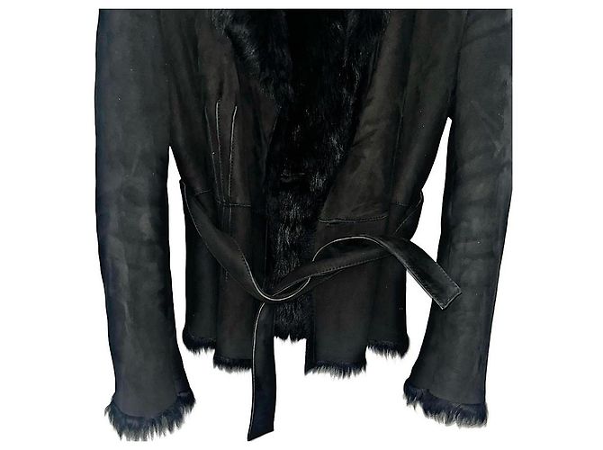 Abrigo de shearling auténtico Gucci 02 AW Tom Ford Runway Negro - vista 3