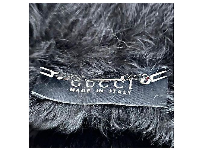 Abrigo de shearling auténtico Gucci 02 AW Tom Ford Runway Negro - vista 8