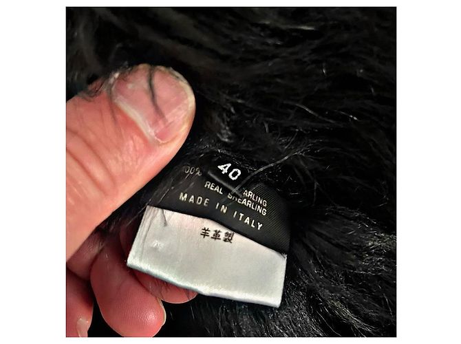 Abrigo de shearling auténtico Gucci 02 AW Tom Ford Runway Negro - vista 9