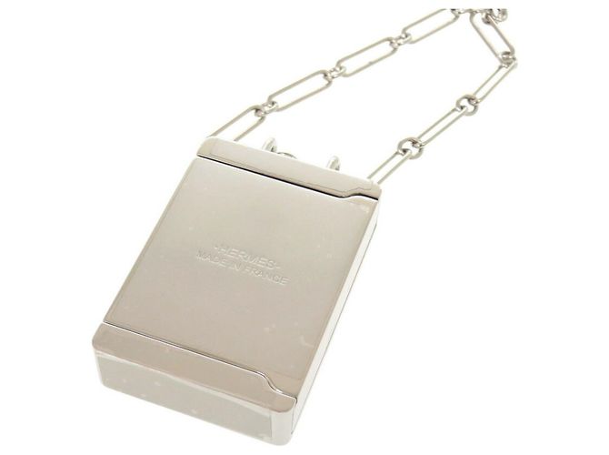 Hermès Hermes Traumkasten Anhänger Halskette Silber Gelb Marineblau - Ansicht 5