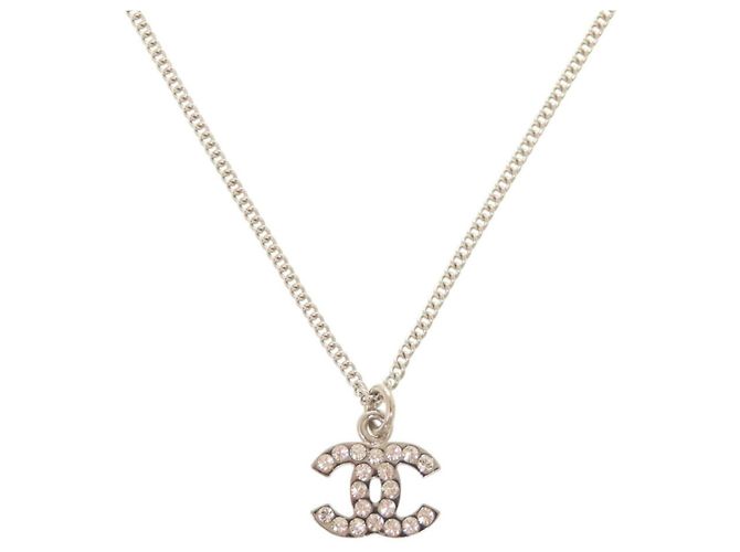 Collana in strass argento Chanel Coco Mark - vista 2