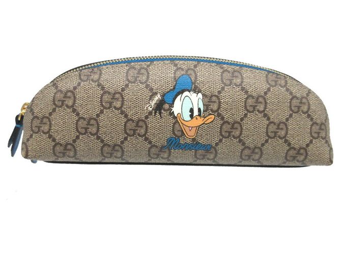 Trousse à crayons Gucci GG Supreme Donald Duck Bleu Beige - vue 2