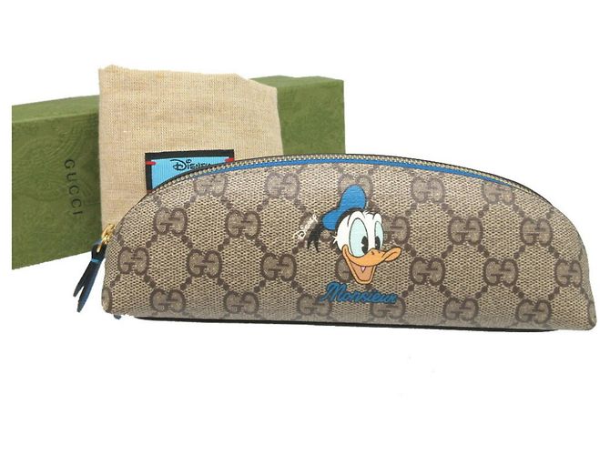 Trousse à crayons Gucci GG Supreme Donald Duck Bleu Beige - vue 3
