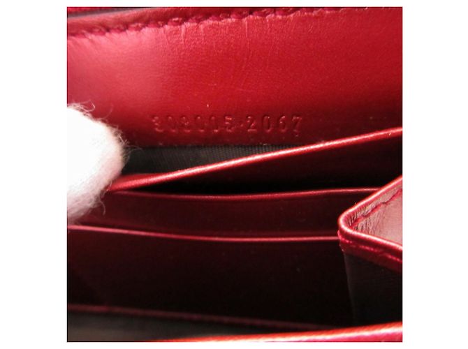 Gucci Herz verschlungenes Leder Langbörse Rot - Ansicht 8