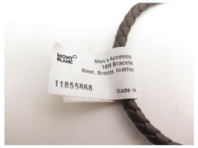 NUOVO BRACCIALE MONTBLANC M61026 IN PELLE INTRECCIATA MARRONE 19CM - vista 11