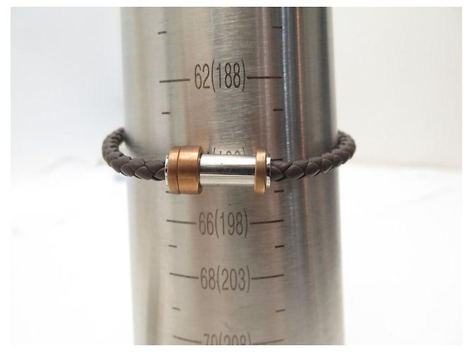 NUOVO BRACCIALE MONTBLANC M61026 IN PELLE INTRECCIATA MARRONE 19CM - vista 13