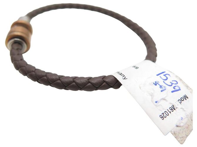 NUOVO BRACCIALE MONTBLANC M61026 IN PELLE INTRECCIATA MARRONE 19CM - vista 2