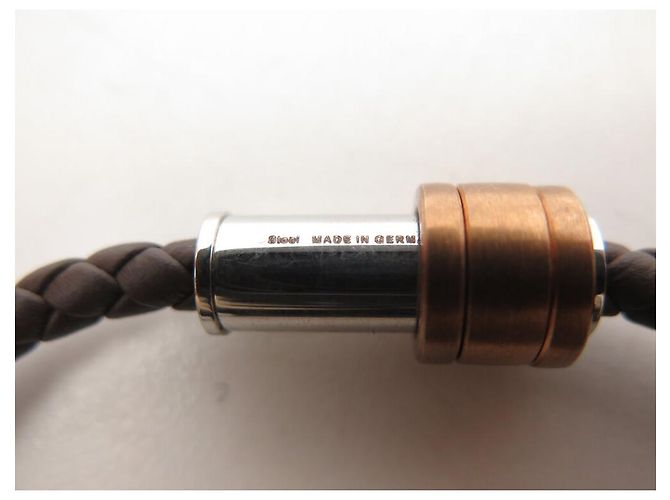 NUOVO BRACCIALE MONTBLANC M61026 IN PELLE INTRECCIATA MARRONE 19CM - vista 8