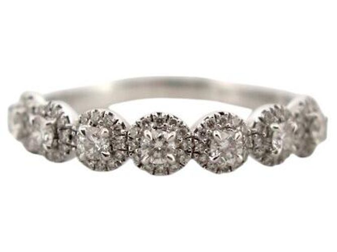 ANILLO MESSIKA T55 ORO BLANCO 18K 2.7GR ALIANZA ENGASTADA CON 7 DIAMANTES 0.47CT - vista 2
