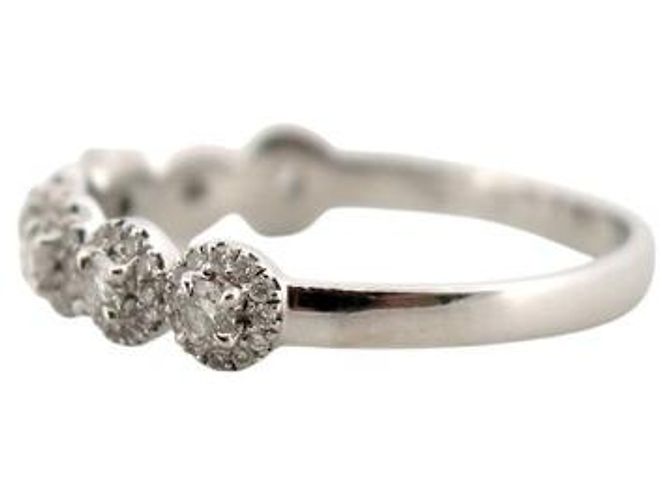 ANILLO MESSIKA T55 ORO BLANCO 18K 2.7GR ALIANZA ENGASTADA CON 7 DIAMANTES 0.47CT - vista 3