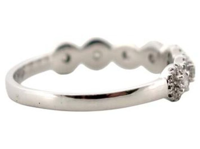 ANILLO MESSIKA T55 ORO BLANCO 18K 2.7GR ALIANZA ENGASTADA CON 7 DIAMANTES 0.47CT - vista 4