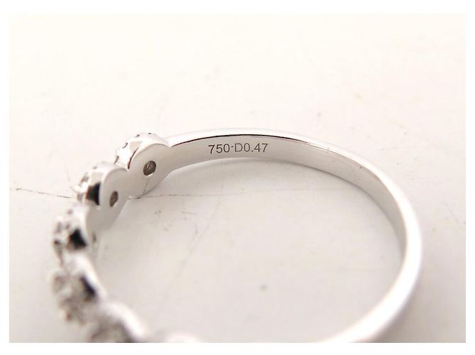 ANILLO MESSIKA T55 ORO BLANCO 18K 2.7GR ALIANZA ENGASTADA CON 7 DIAMANTES 0.47CT - vista 7