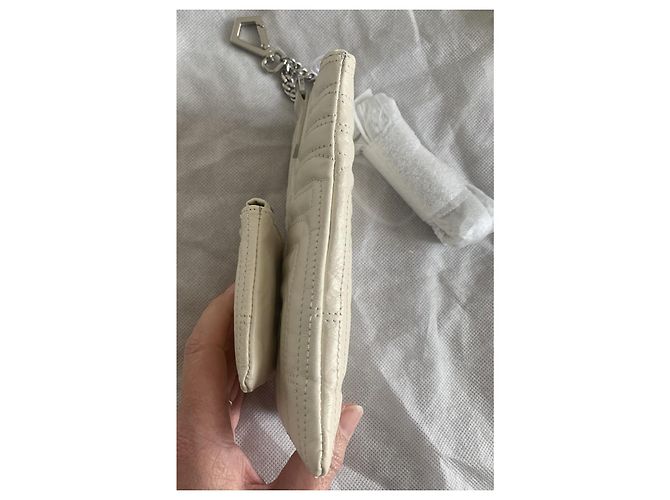 Lancel Midi-Minuit Bolsa para Telefone em Couro Acolchoado Branco - vista 10