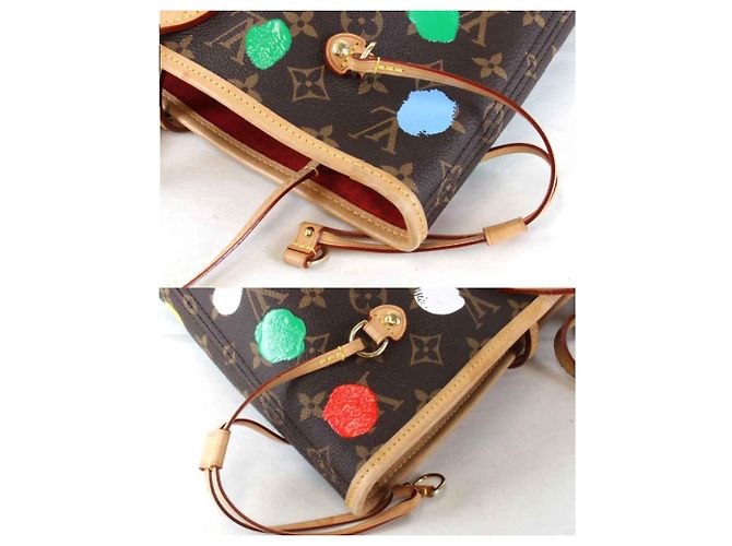 Borsa a Spalla Louis Vuitton LV x YK Neverfull MM Marrone Monogramma - vista 5